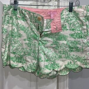 Lilly Pulitzer Green and Pink High Waist Shorts